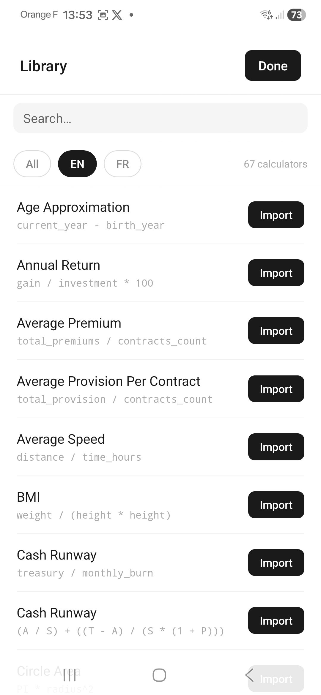 Formulo calculator library